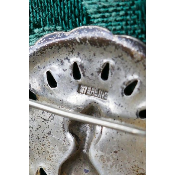 Vintage Sterling Silver Open Tail Feathers Peacock Brooch - Picture 3 of 8